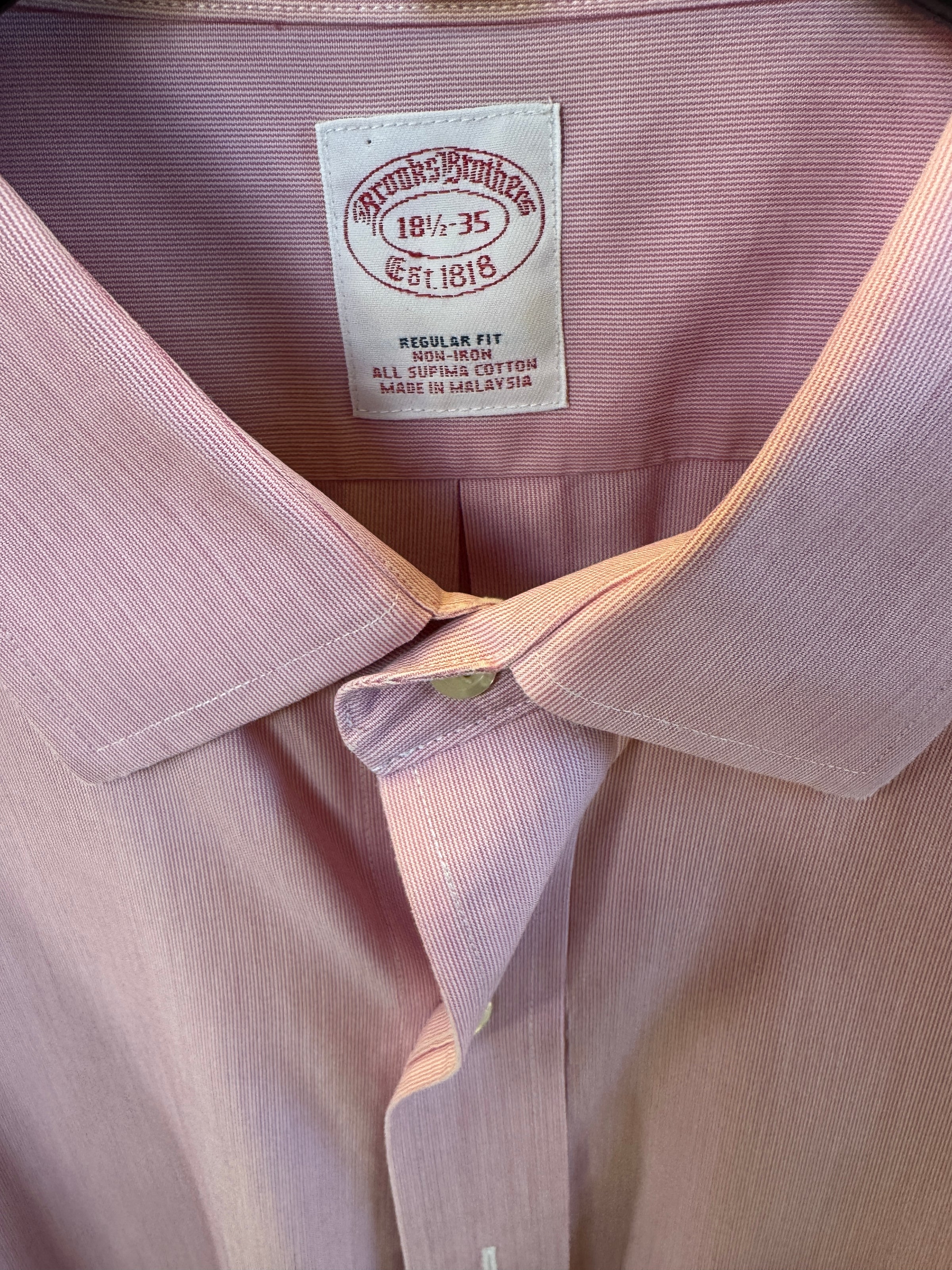 Brooks Brothers Non-Iron Dress Shirt Light Pink (18.5-35) Brooks Brothers Non-Iron Dress Shirt Light Pink (18.5-35)