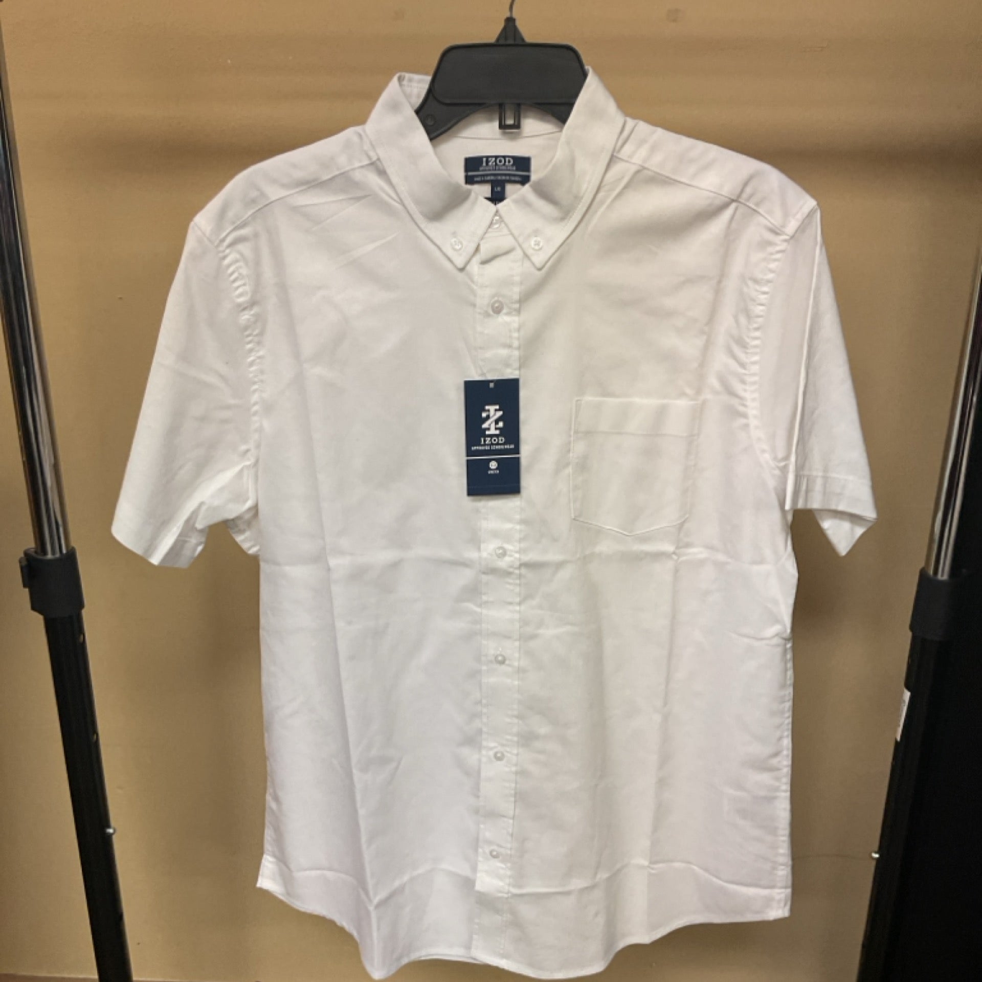 izod white dress shirt Izod White Button Down Collared Shirt